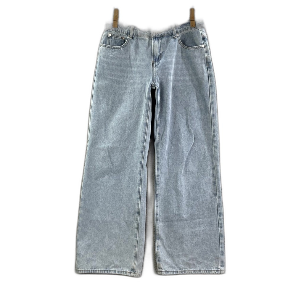 Edikted Baggy Jeans Womens Medium Denim Mid Rise Medium Wash Academia Corpore